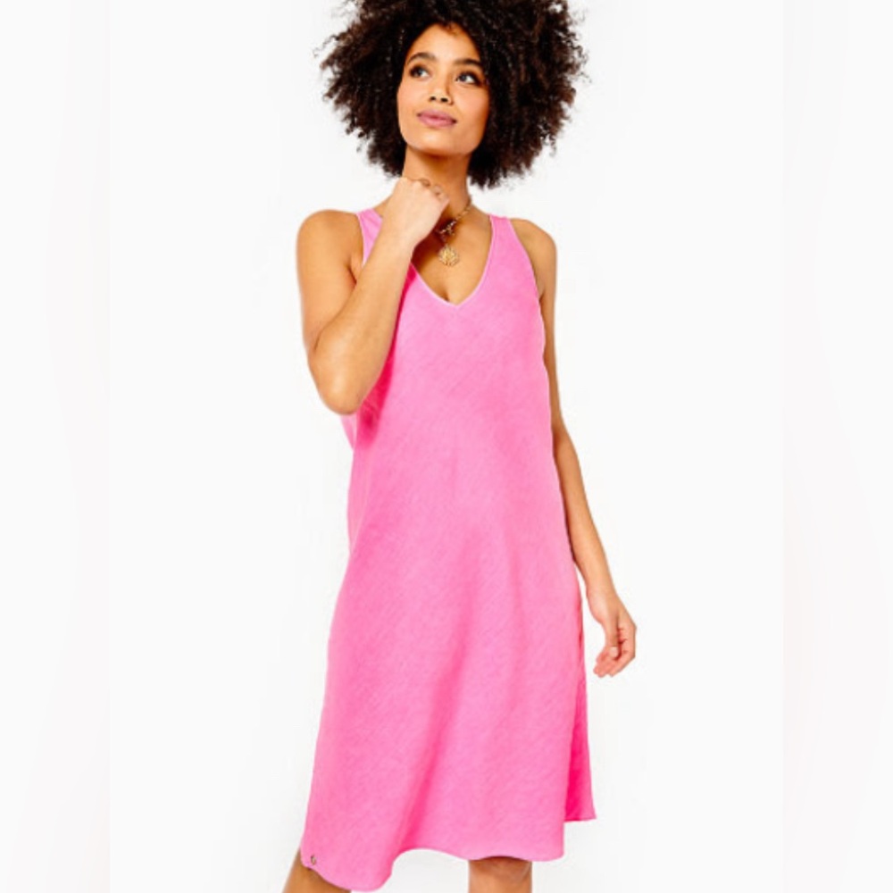 Lilly Pulitzer Florin Linen Dress in Pink Isle
